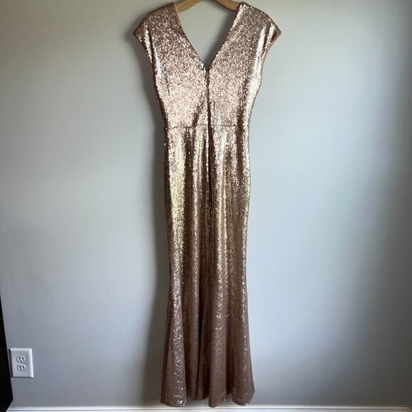 Lulus Always Remember Us Matte Gold Sequin Maxi Dress Size Small - Picture 9 of 10
